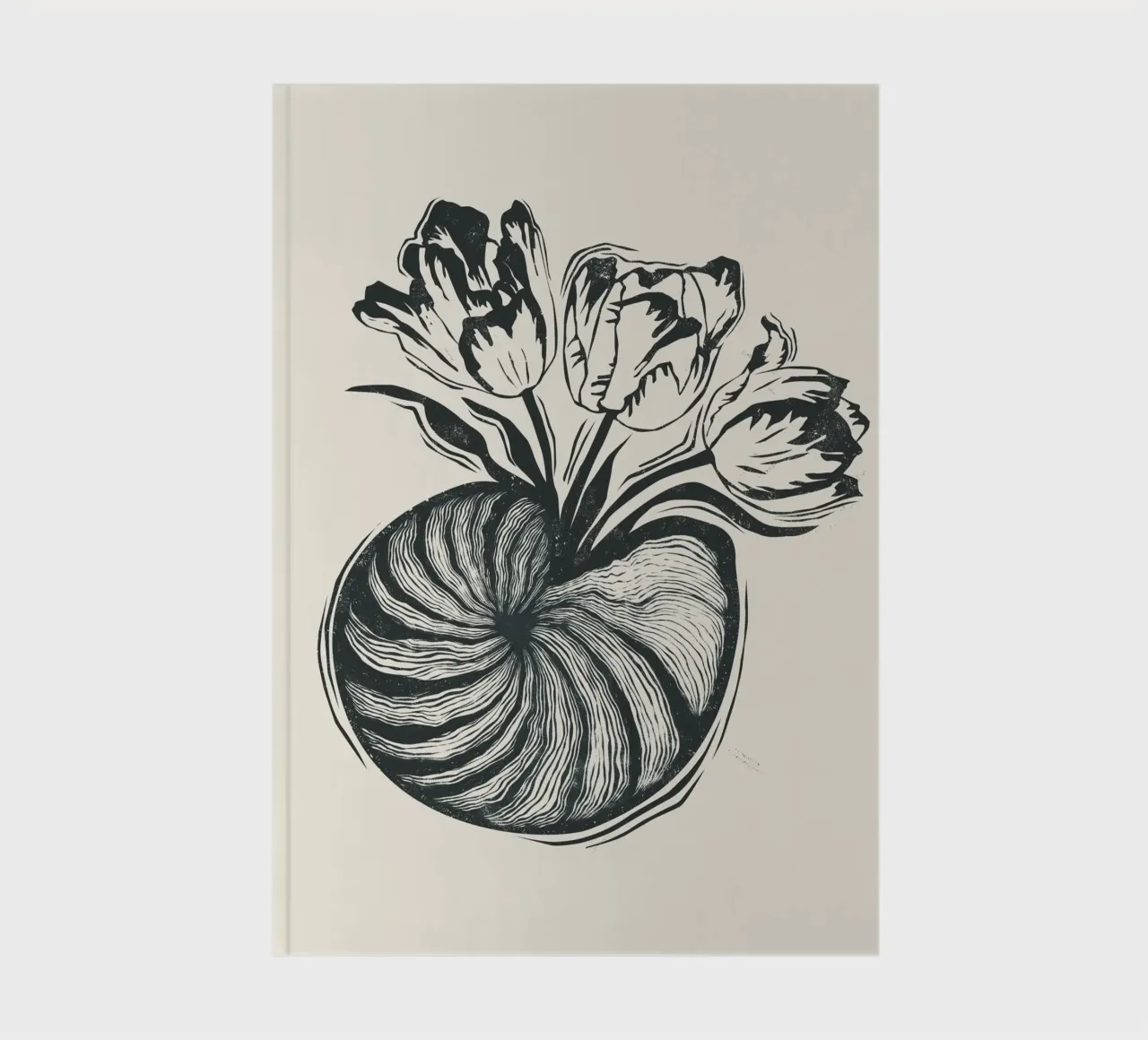 Nautilus & Tulips notebook by Indigo Rain
