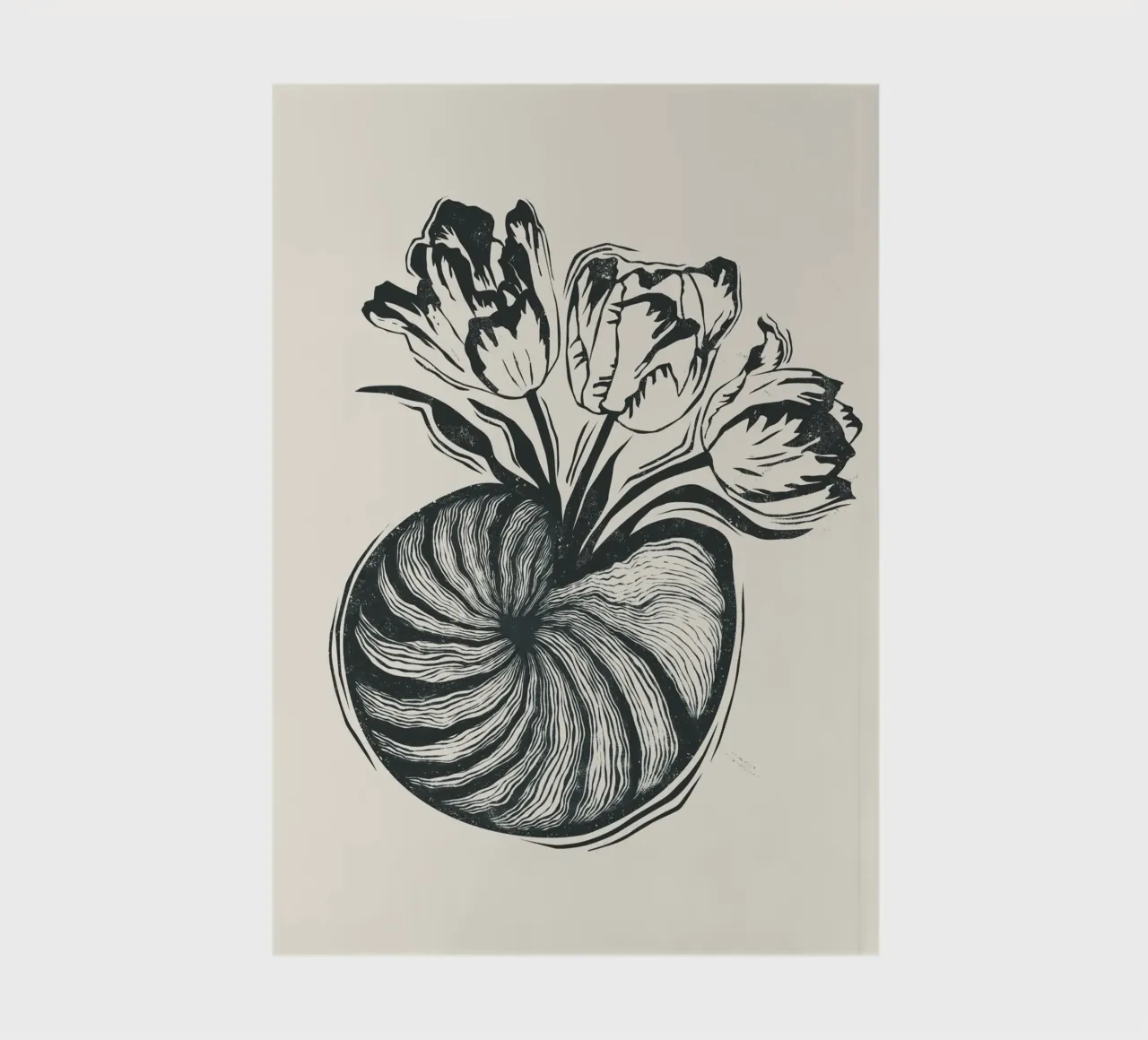 Nautilus & Tulips notebook by Indigo Rain