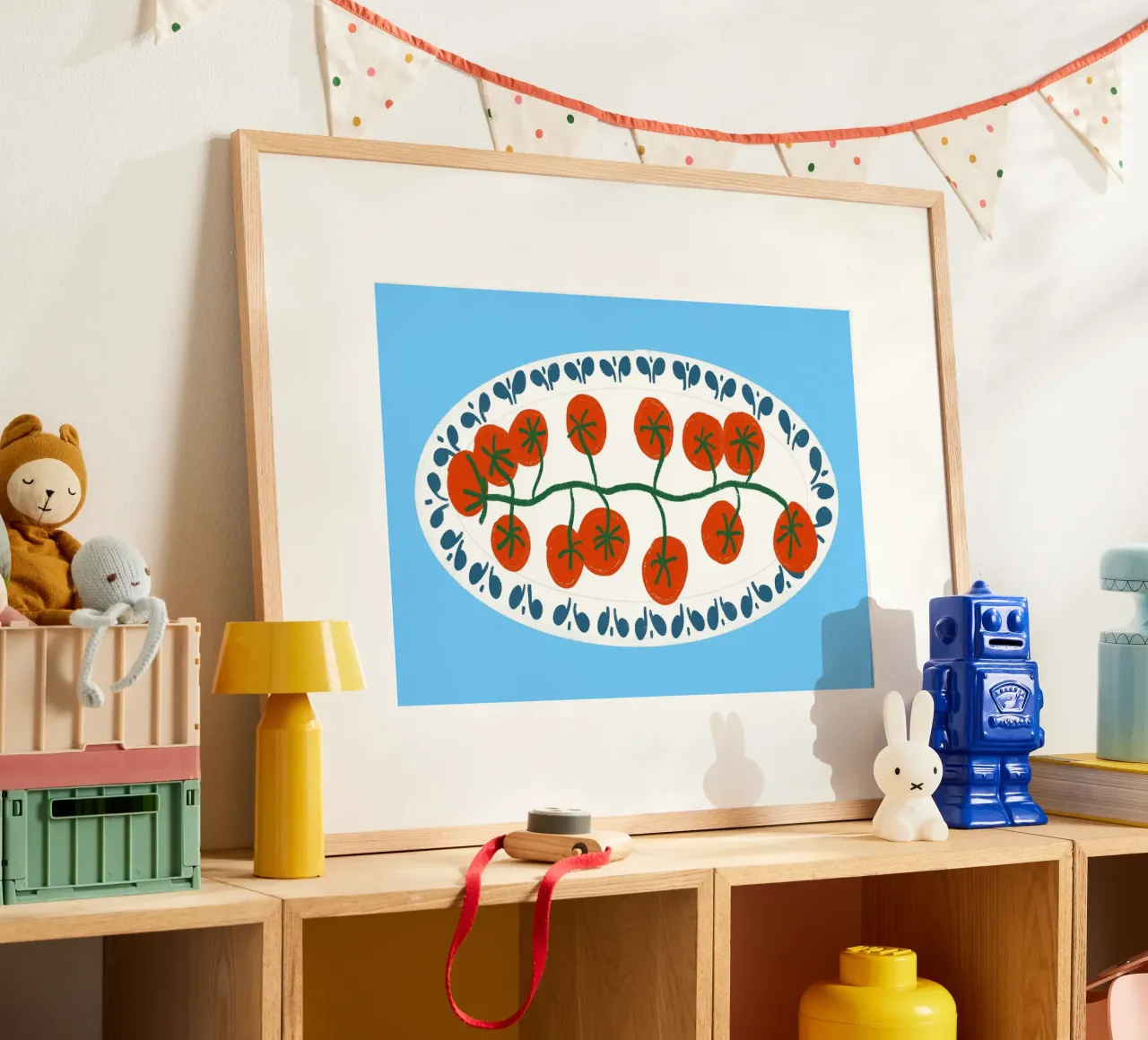 Pomodori ciliegia su piatto, arte in cucina poster da vintagepod