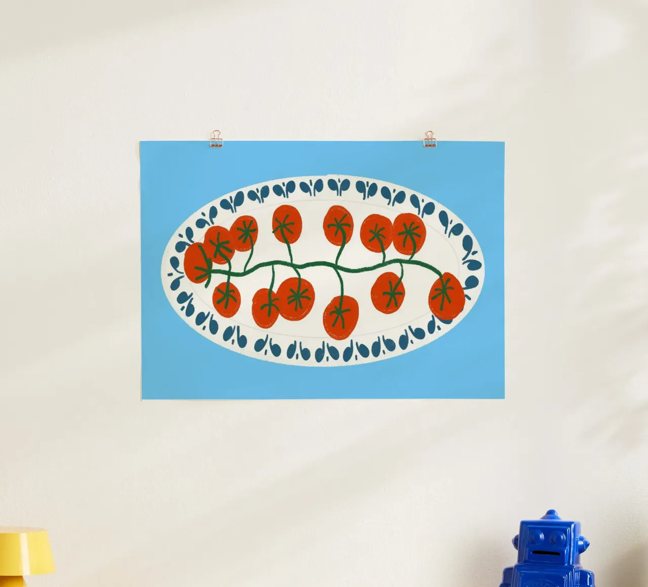 Pomodori ciliegia su piatto, arte in cucina poster da vintagepod