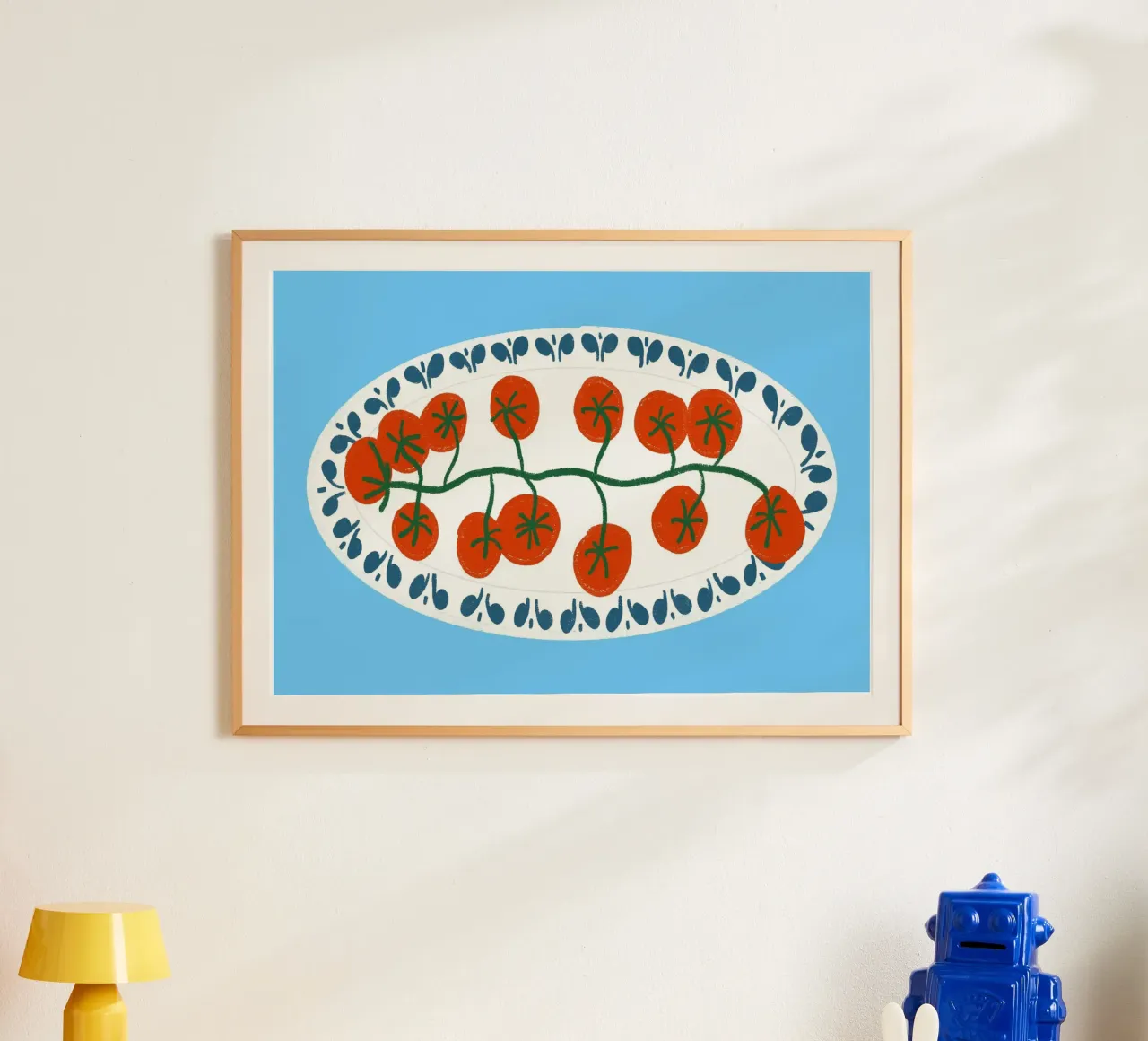 Pomodori ciliegia su piatto, arte in cucina poster da vintagepod