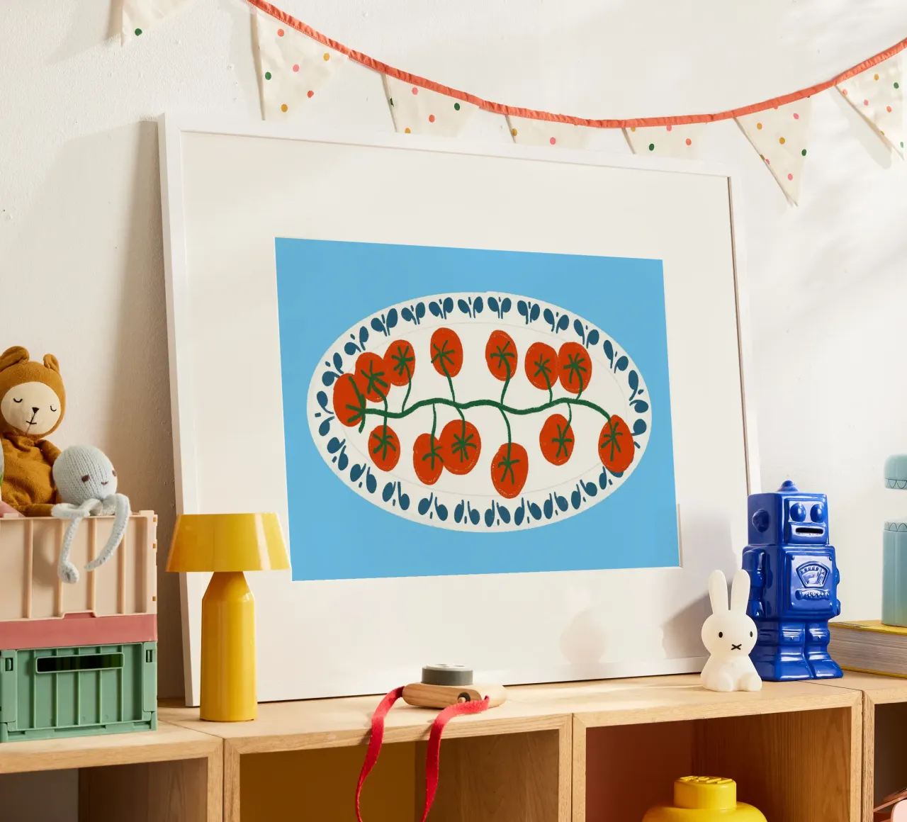 Pomodori ciliegia su piatto, arte in cucina poster da vintagepod