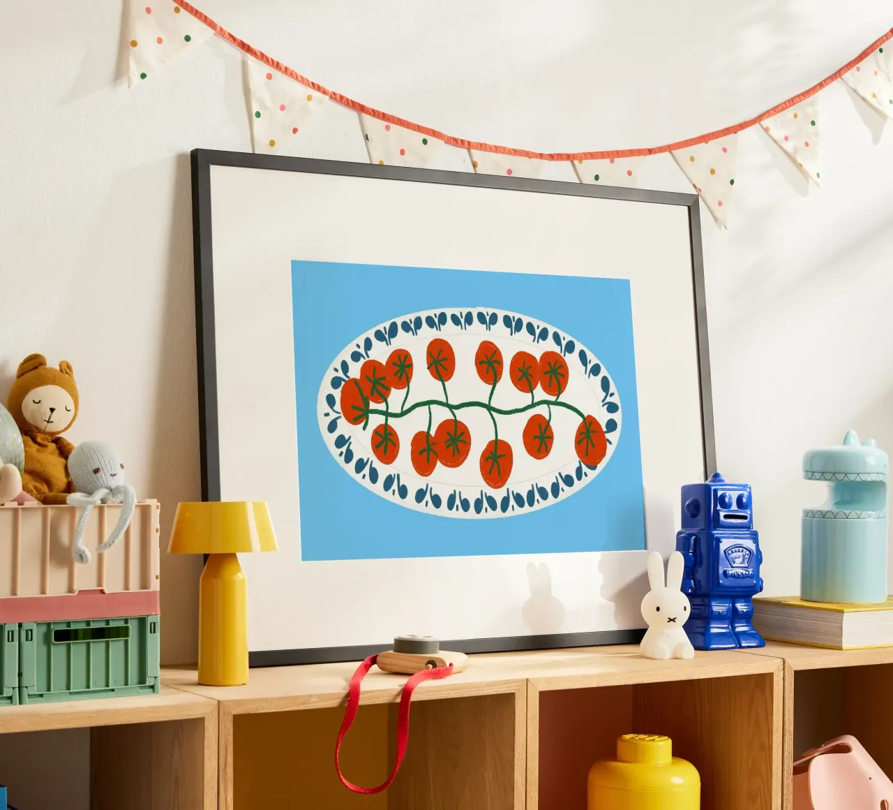 Pomodori ciliegia su piatto, arte in cucina poster da vintagepod