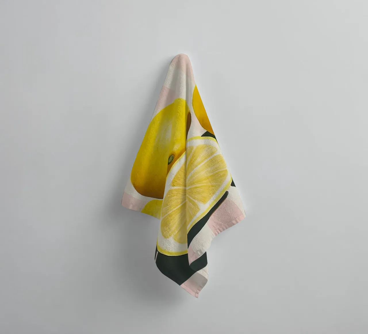 Lemons and Stripes, Hyper-Realistic Art Print towel by vintagepod
