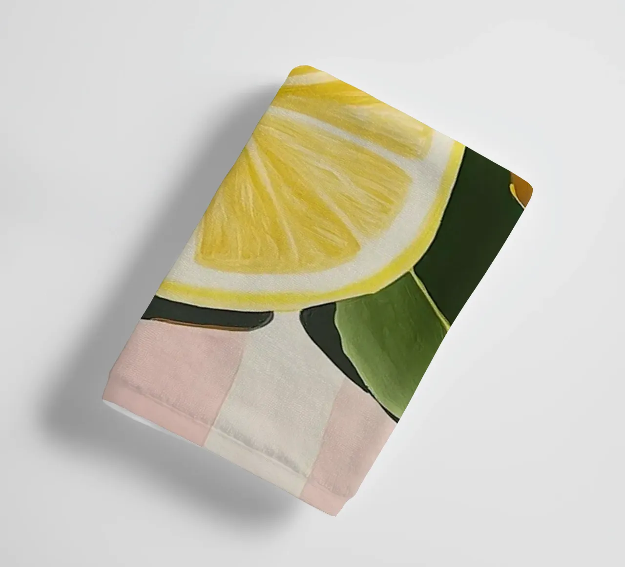 Lemons and Stripes, Hyper-Realistic Art Print towel by vintagepod