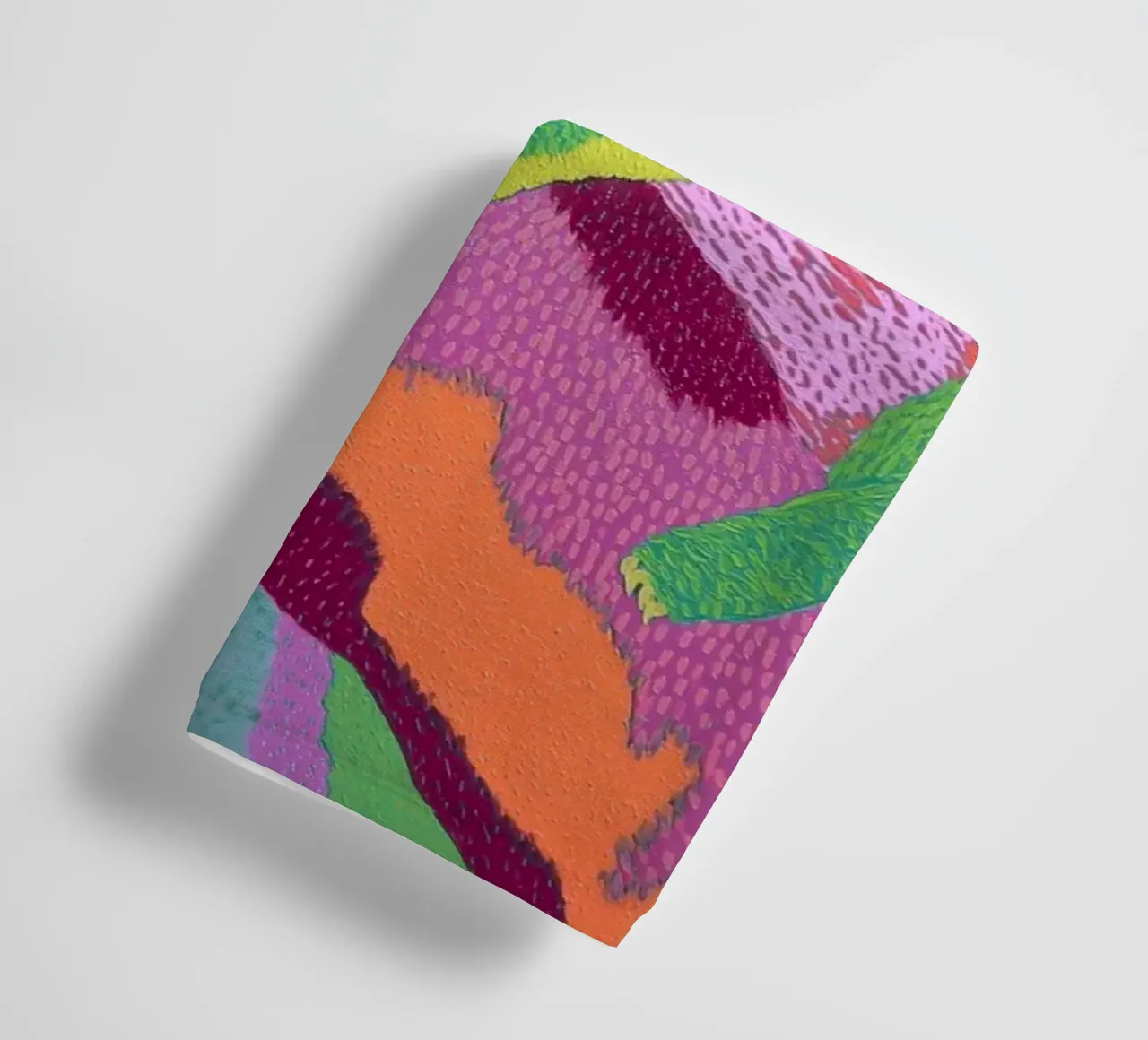 Psychedelische kameleon, kleurrijke abstracte kunst badhanddoek van vintagepod