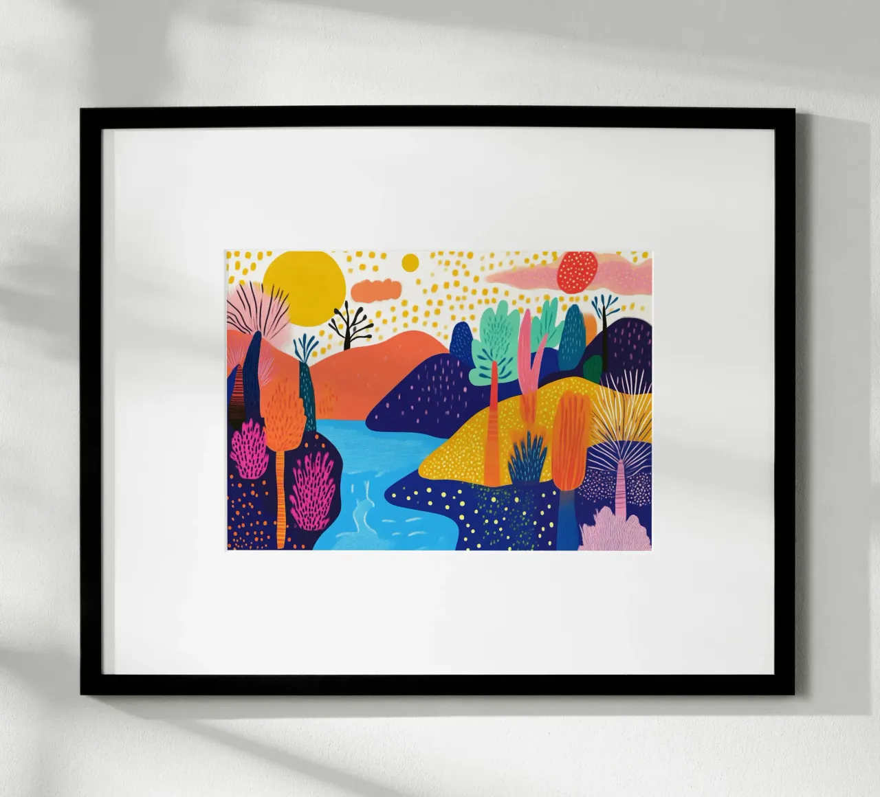 Paesaggio astratto della foresta, Pop Art colorata poster da vintagepod