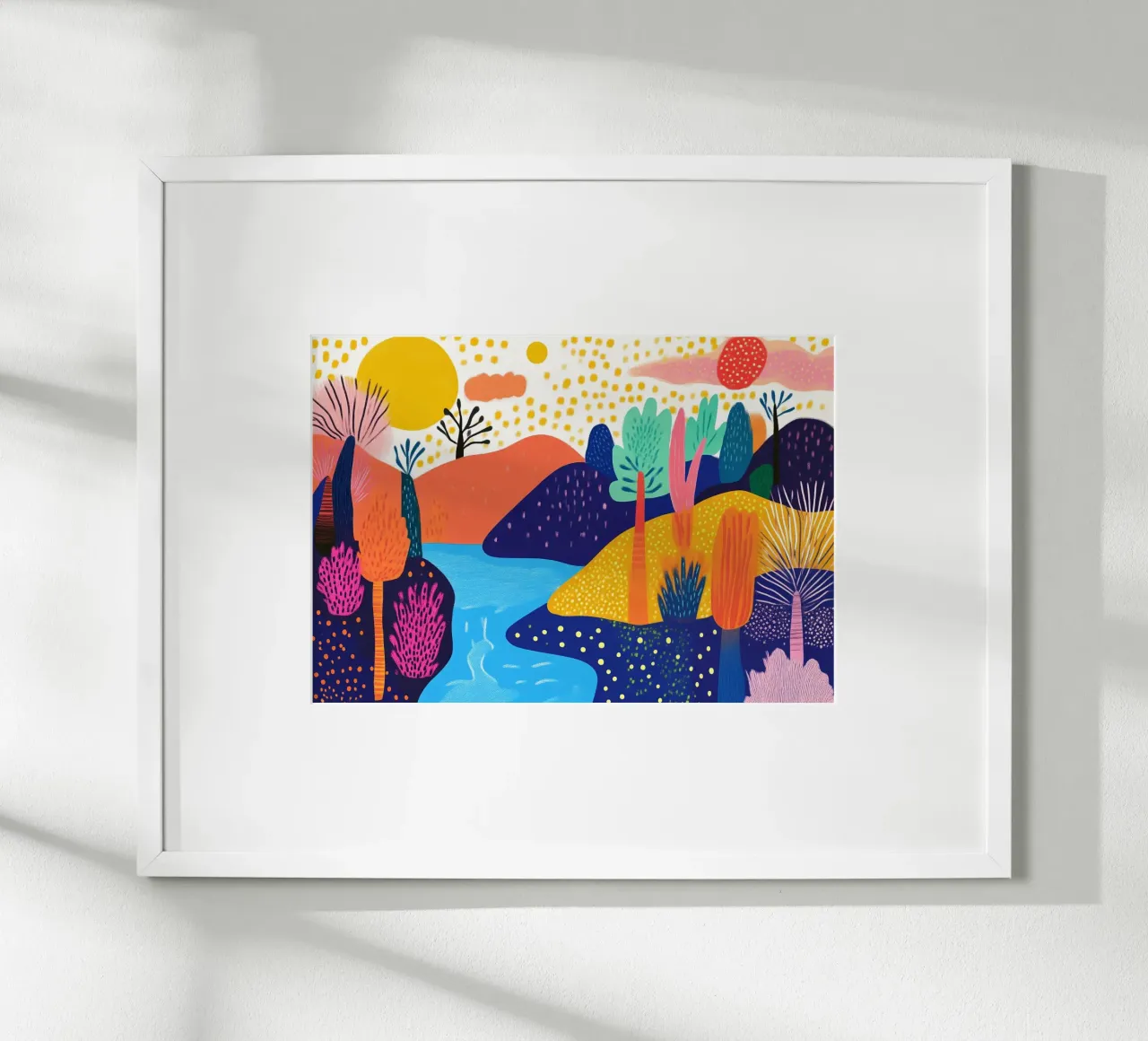 Paesaggio astratto della foresta, Pop Art colorata poster da vintagepod