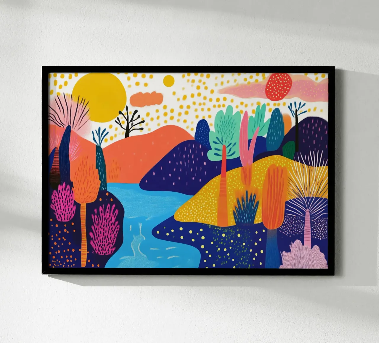 Paesaggio astratto della foresta, Pop Art colorata poster da vintagepod