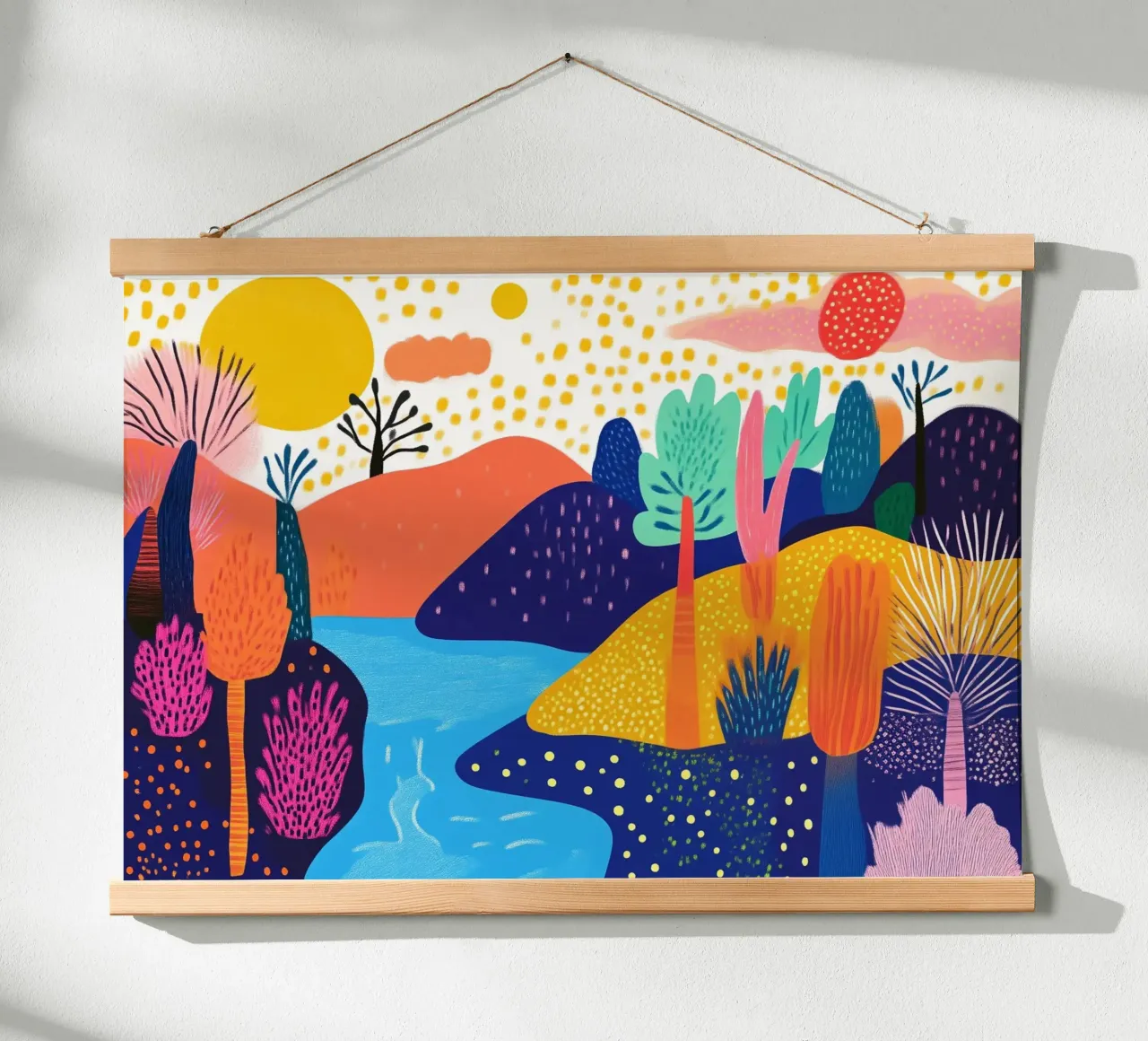 Paesaggio astratto della foresta, Pop Art colorata poster da vintagepod