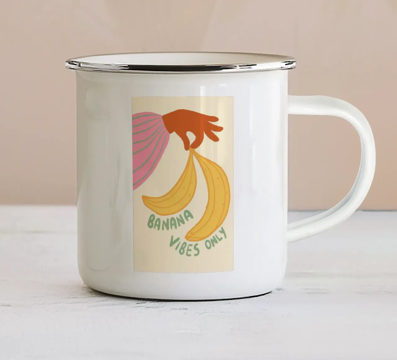 Banana Vibes, Poster da cucina divertente, Pop Art tazza in smalto da vintagepod