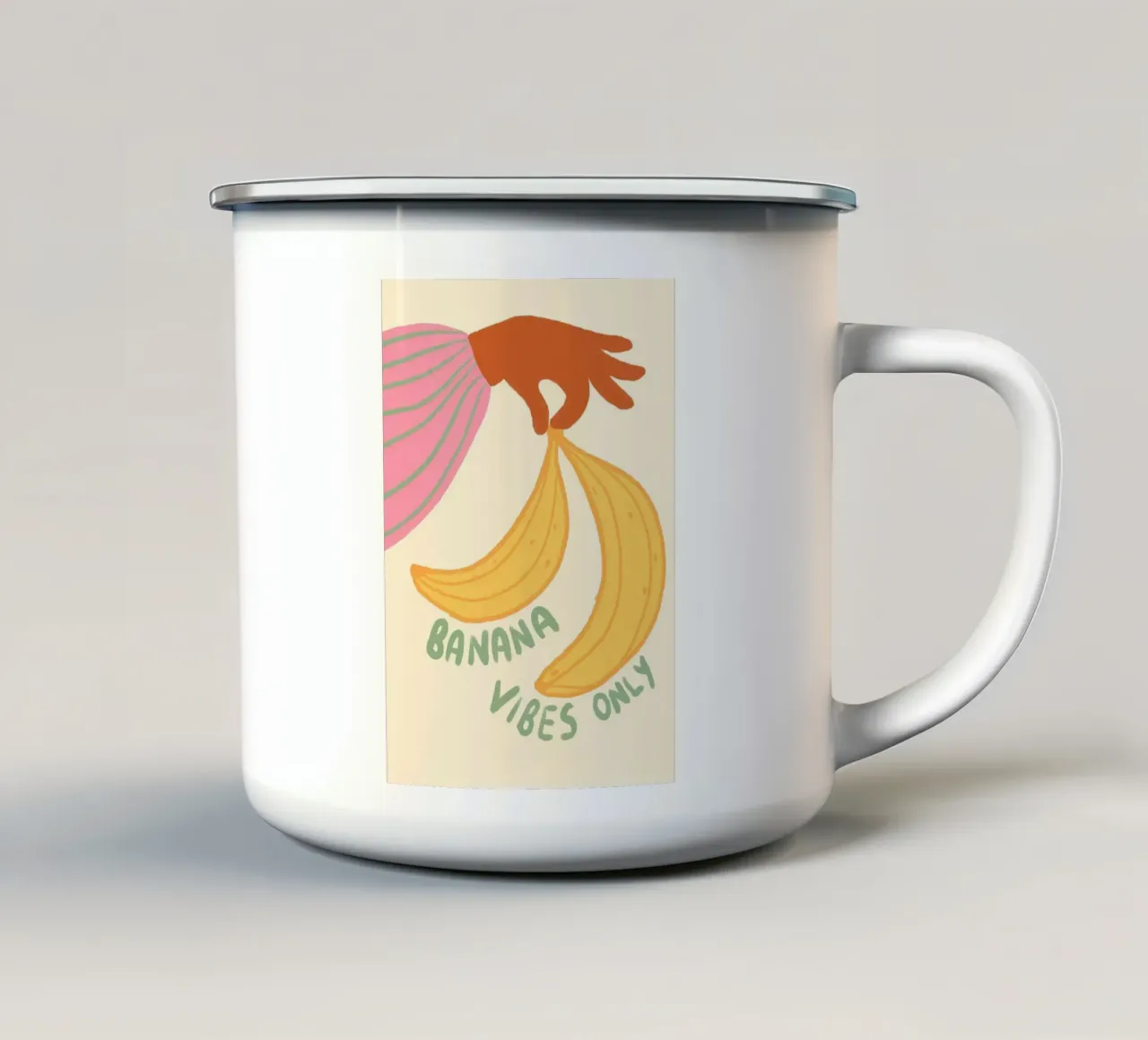 Banana Vibes, Poster da cucina divertente, Pop Art tazza in smalto da vintagepod