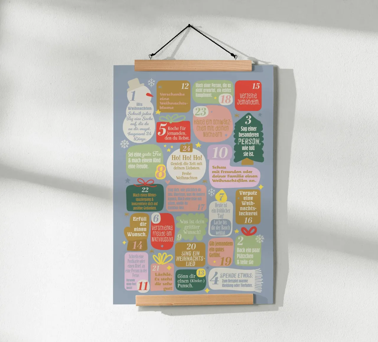 Adventskalender. Positive Vibes poster con telaio in alluminio da Fraysein Design