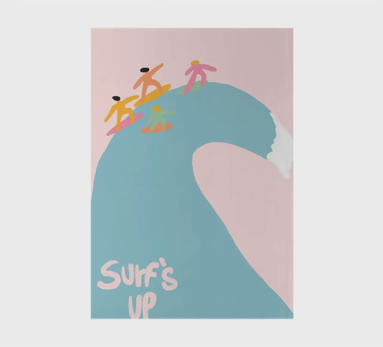 Surf's Up, Minimalist Surfer Art, Ocean Poster notebook by vintagepod