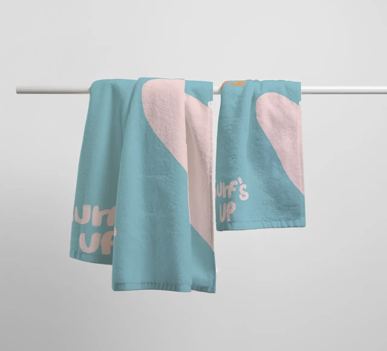Surf's Up, Minimalist Surfer Art, Ocean Poster towel by vintagepod