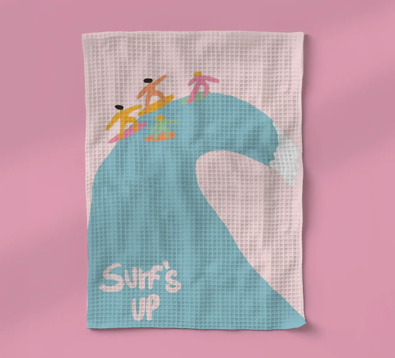 Surf's Up, Minimalist Surfer Art, Ocean Poster torchon de vintagepod