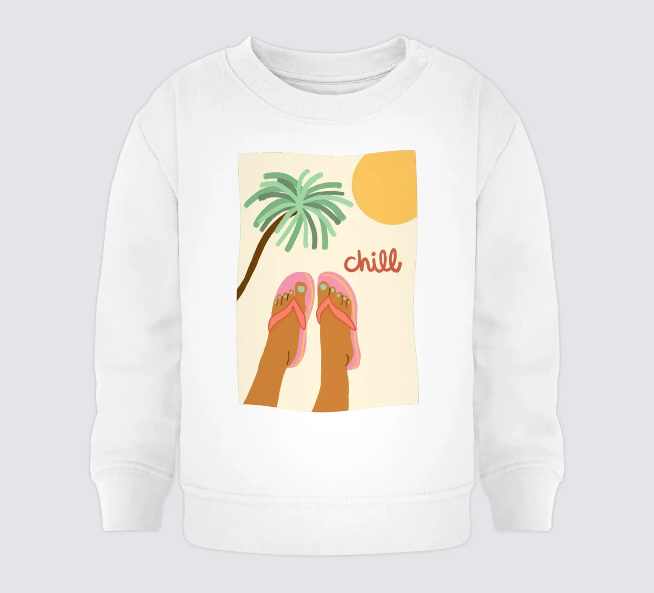 Chill, Gambe da spiaggia, Summer Vibes Art felpa neonato da dawnthesea