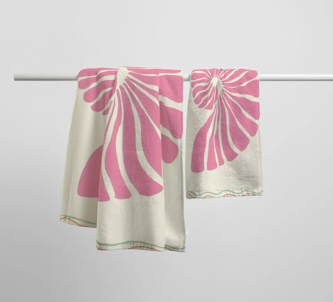 Pink Seashell, Nautilus, Minimalist Art Print towel by dawnthesea