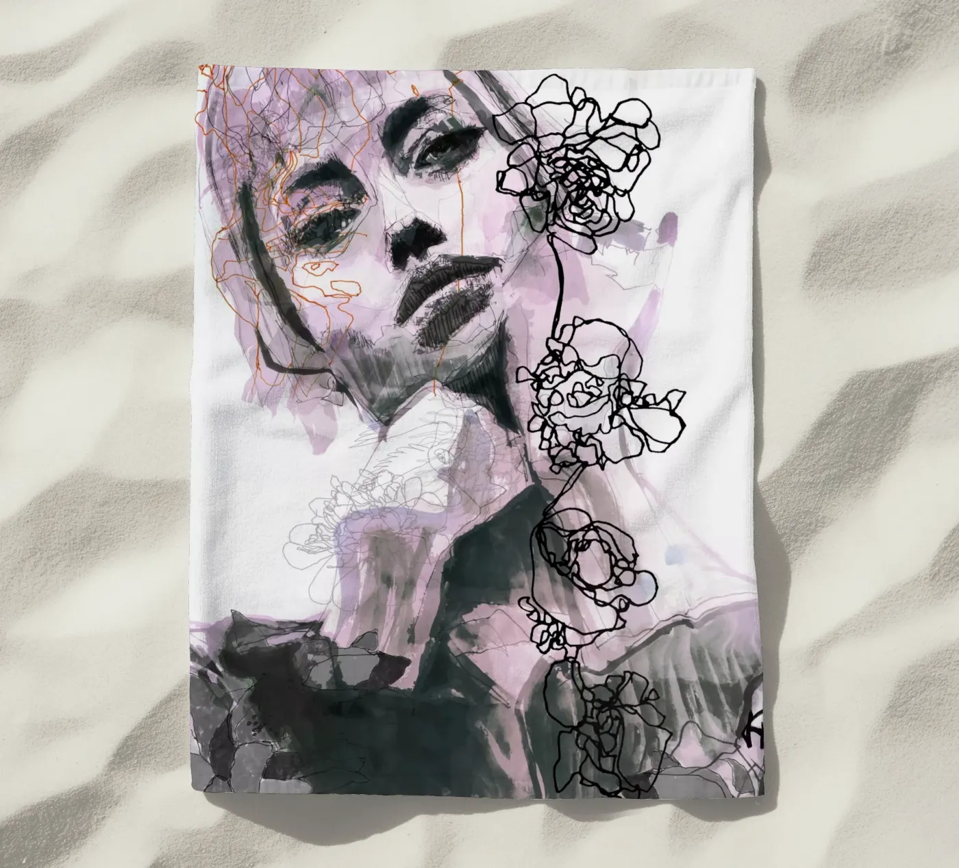 lippen strandhanddoek van Giulio Iurissevich