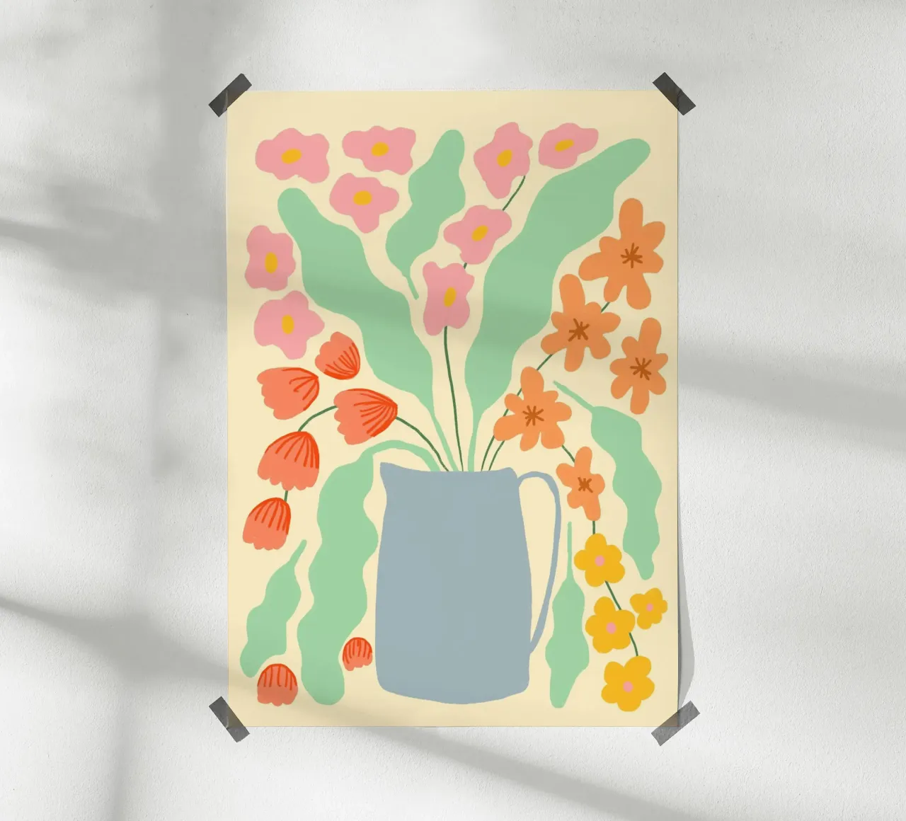 Bloemenvaas, abstract botanisch, lentekunst poster van dawnthesea