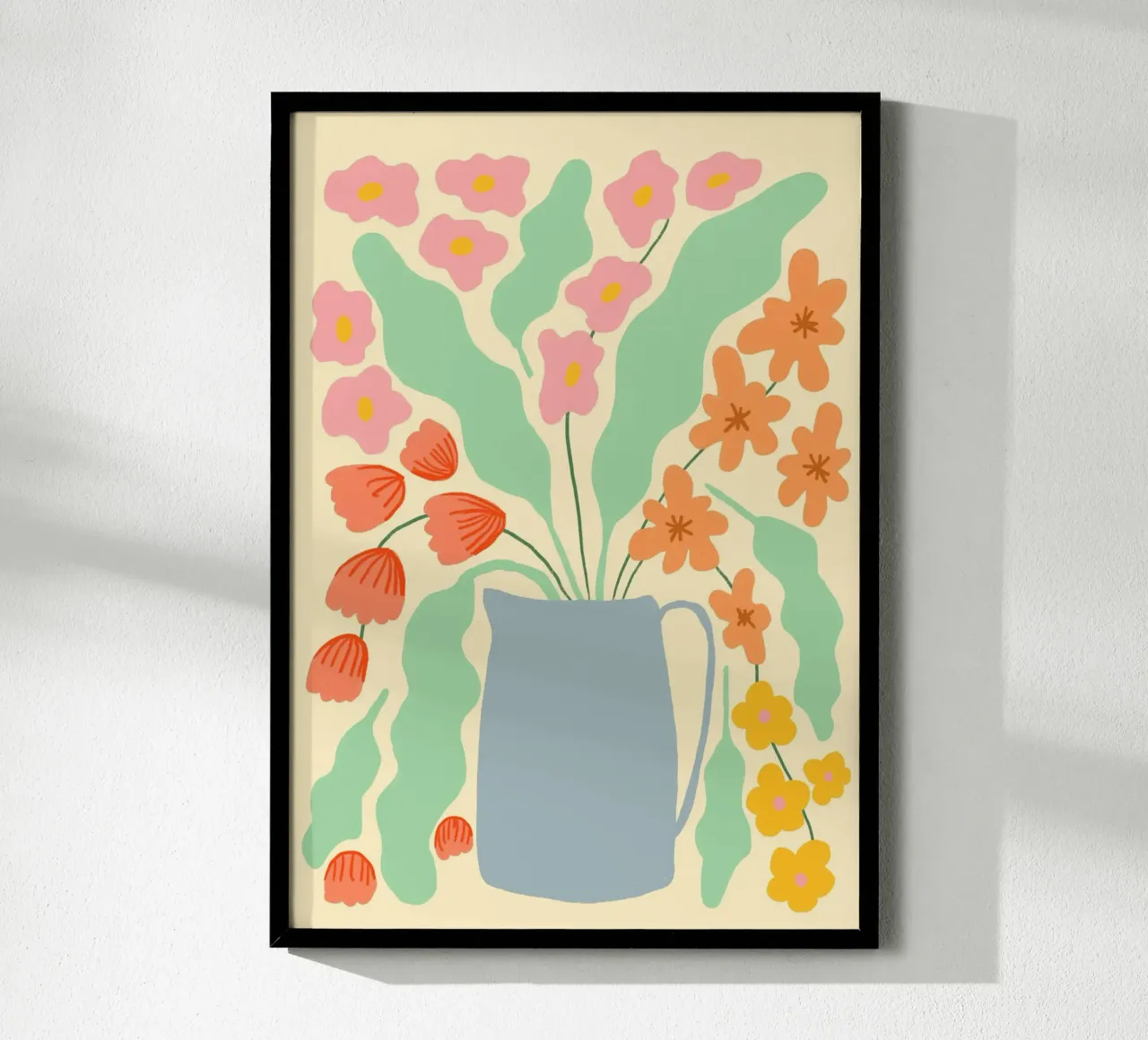 Bloemenvaas, abstract botanisch, lentekunst poster van dawnthesea