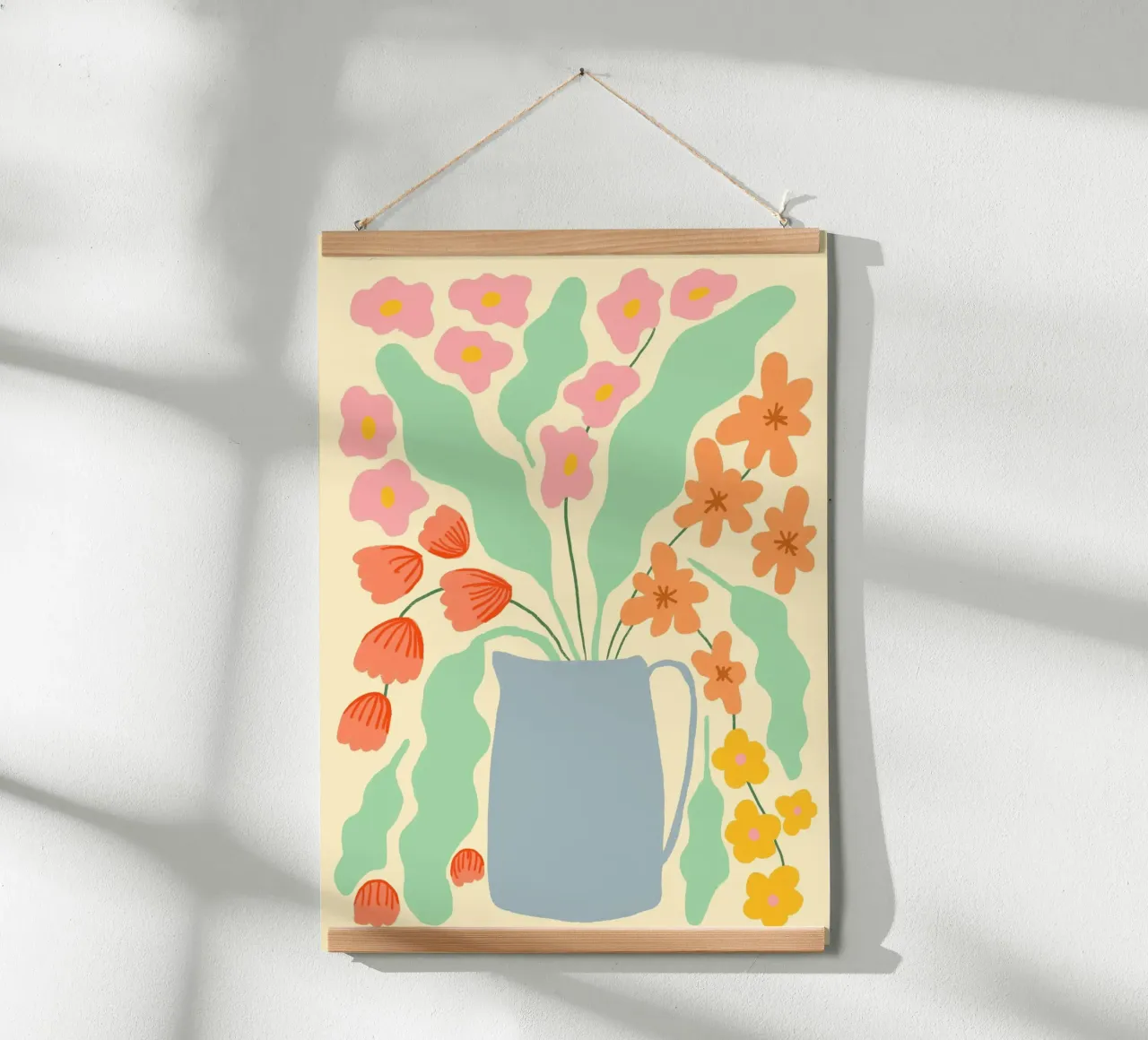Bloemenvaas, abstract botanisch, lentekunst poster van dawnthesea