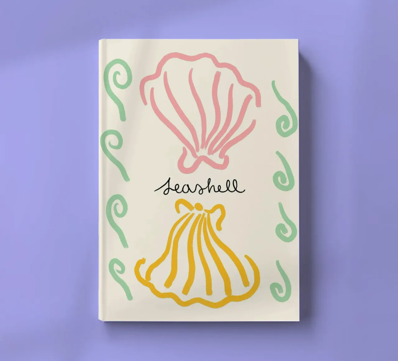 Seashell, Minimalist Coastal Art, Retro Print notebook by dawnthesea