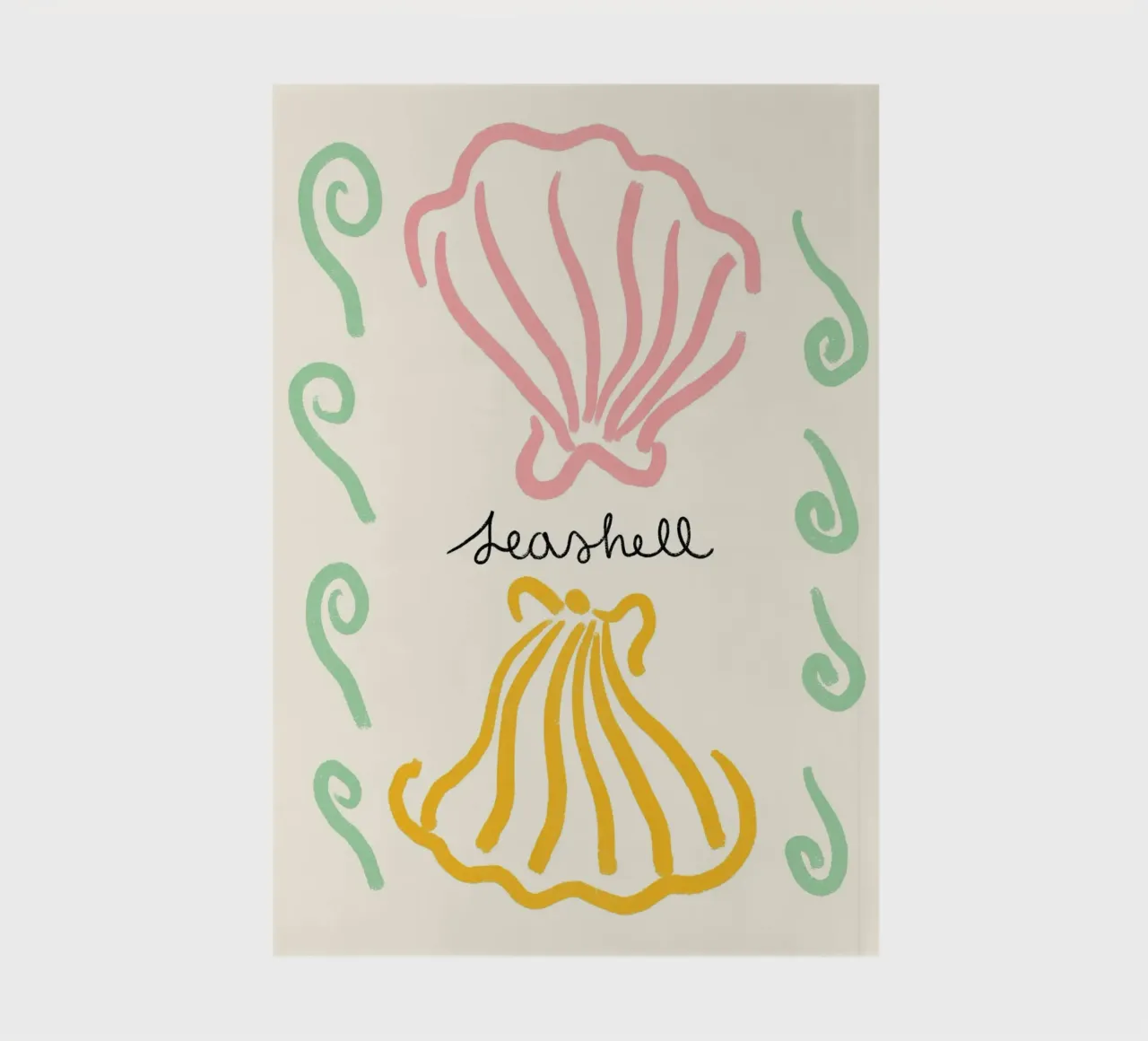Seashell, Minimalist Coastal Art, Retro Print notebook by dawnthesea