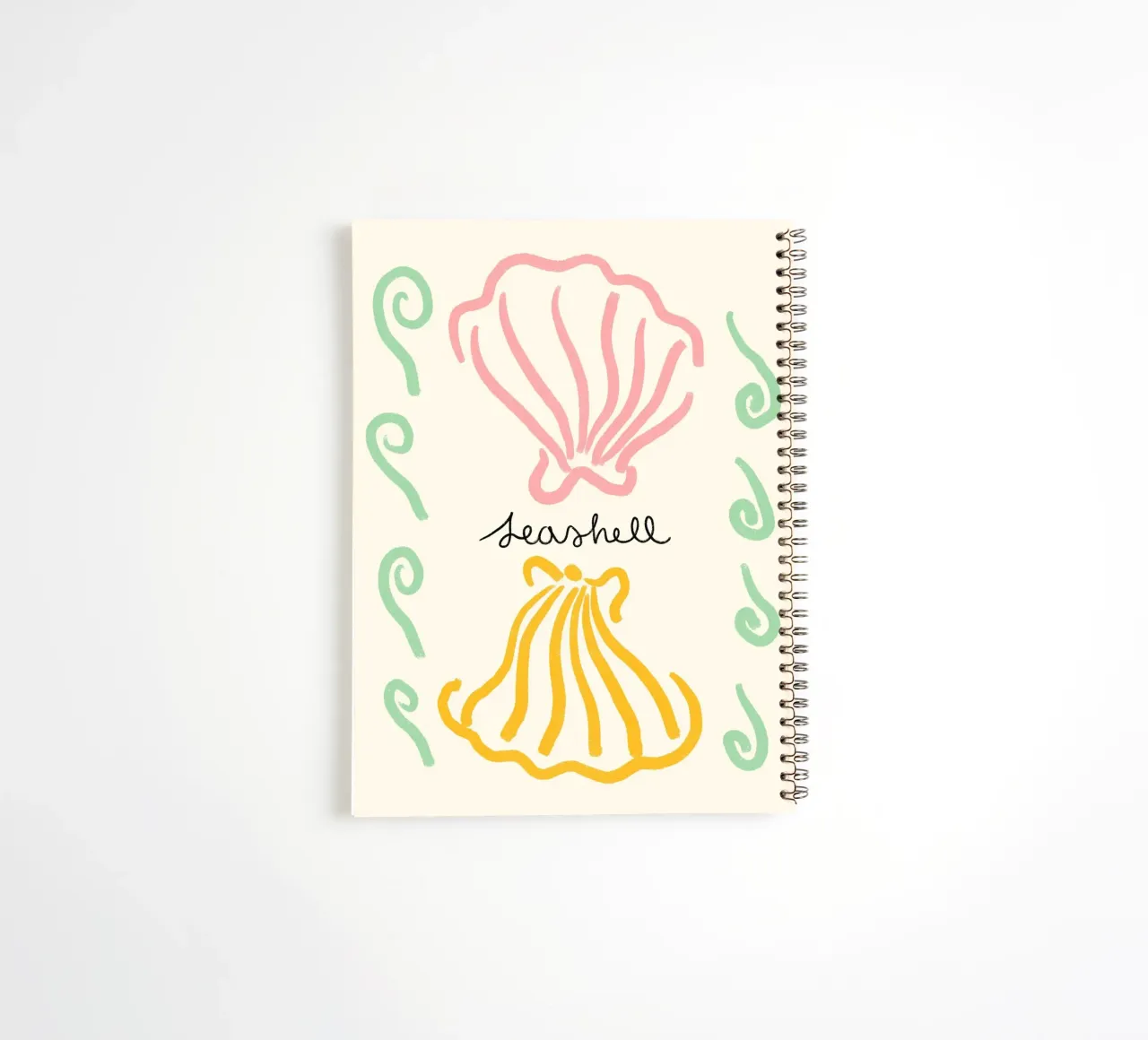 Seashell, Minimalist Coastal Art, Retro Print spiral notebook by dawnthesea