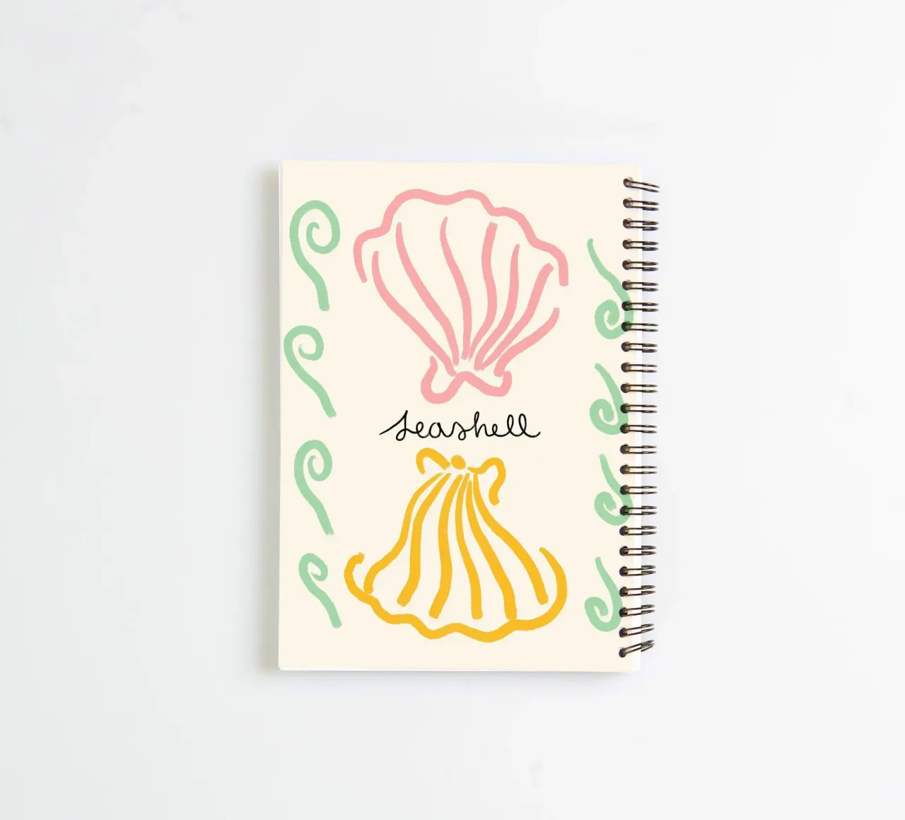 Seashell, Minimalist Coastal Art, Retro Print spiral notebook by dawnthesea
