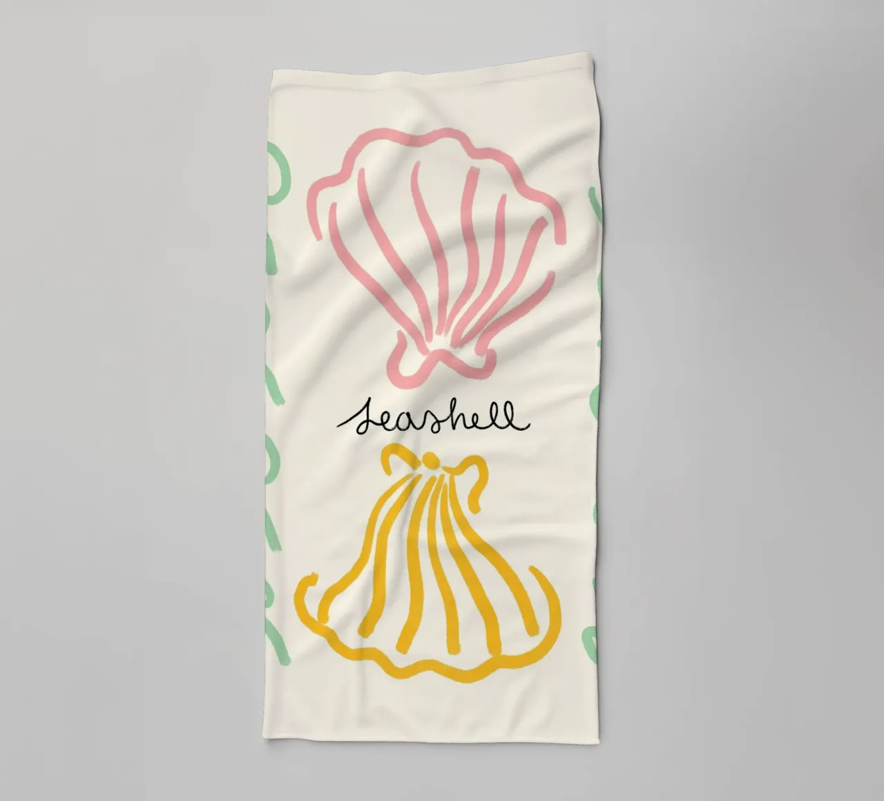 Seashell, Minimalist Coastal Art, Retro Print towel by dawnthesea