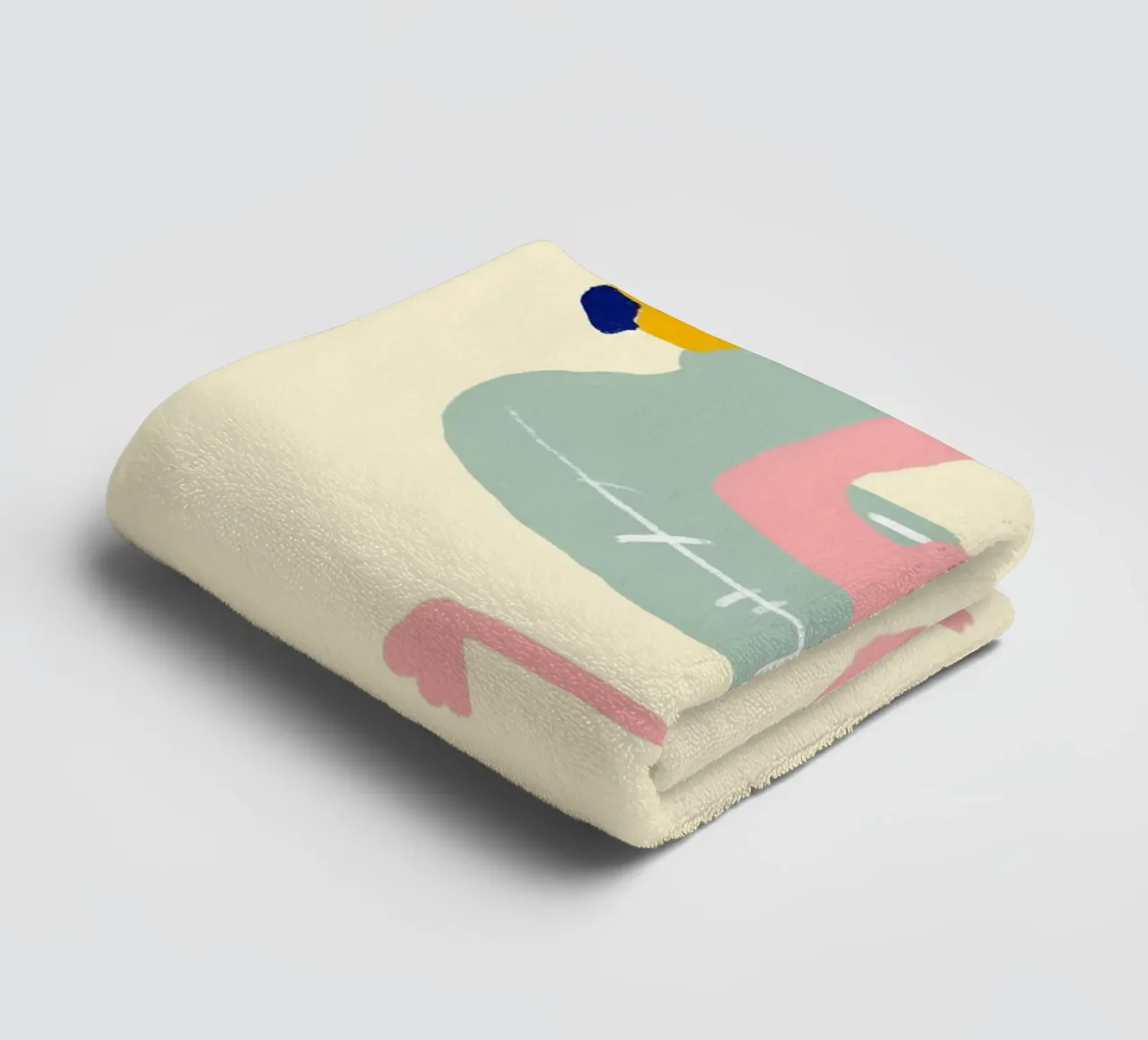 Flamingo on Float, Quirky Summer Art towel by dawnthesea