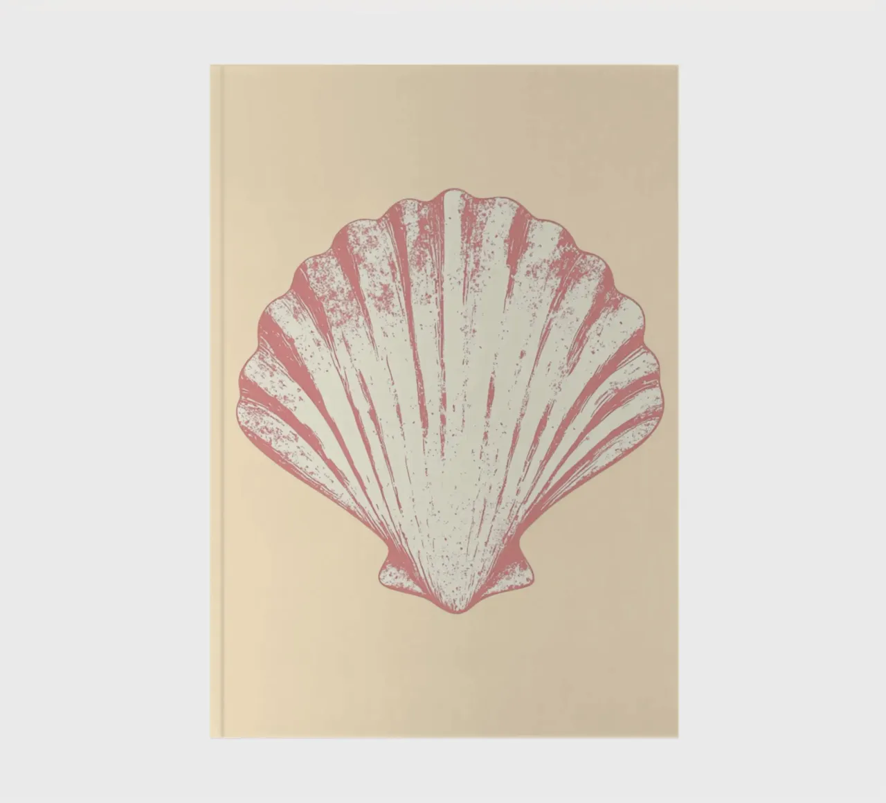 Pink Seashell, Minimalist Coastal Art, Retro Print notebook by dawnthesea