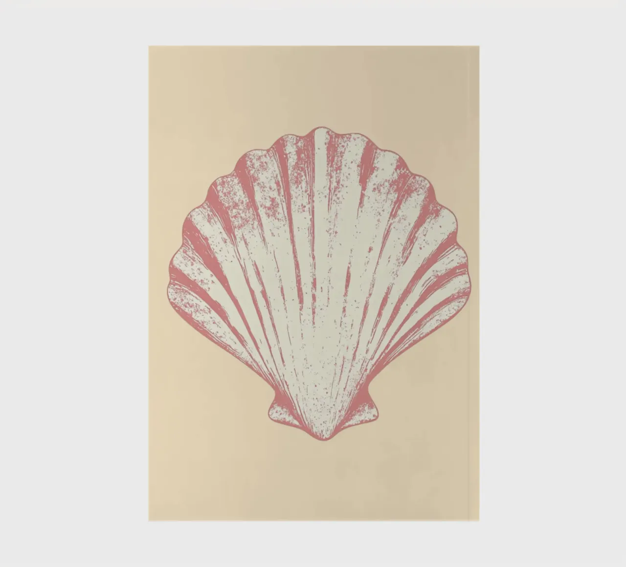 Pink Seashell, Minimalist Coastal Art, Retro Print notebook by dawnthesea