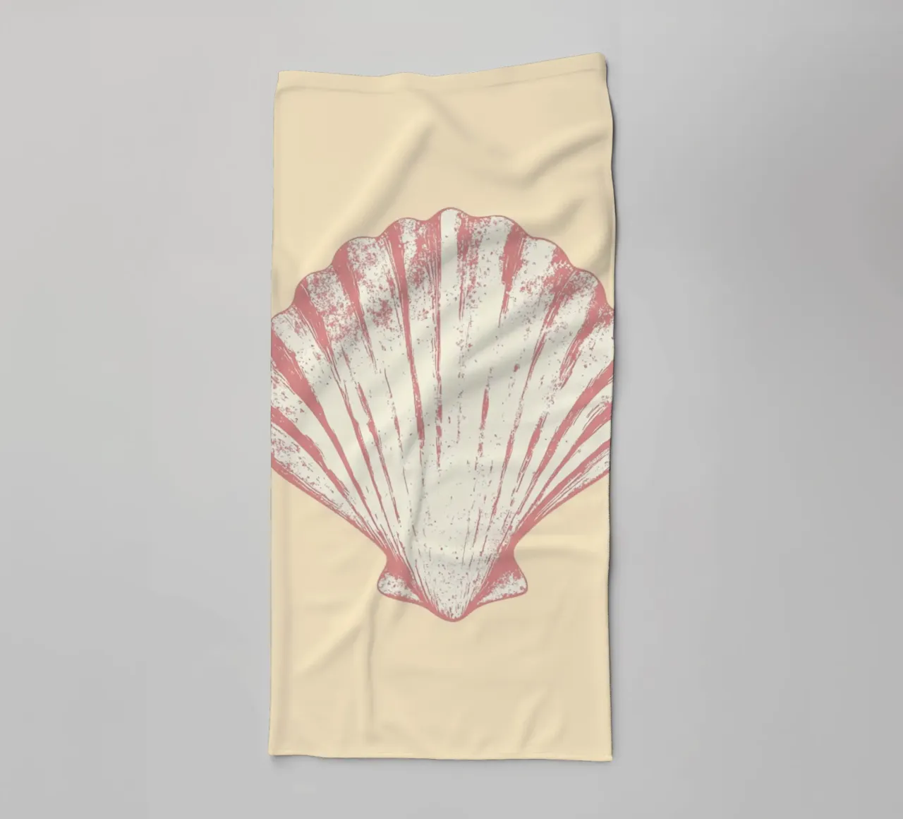 Pink Seashell, Minimalist Coastal Art, Retro Print towel by dawnthesea