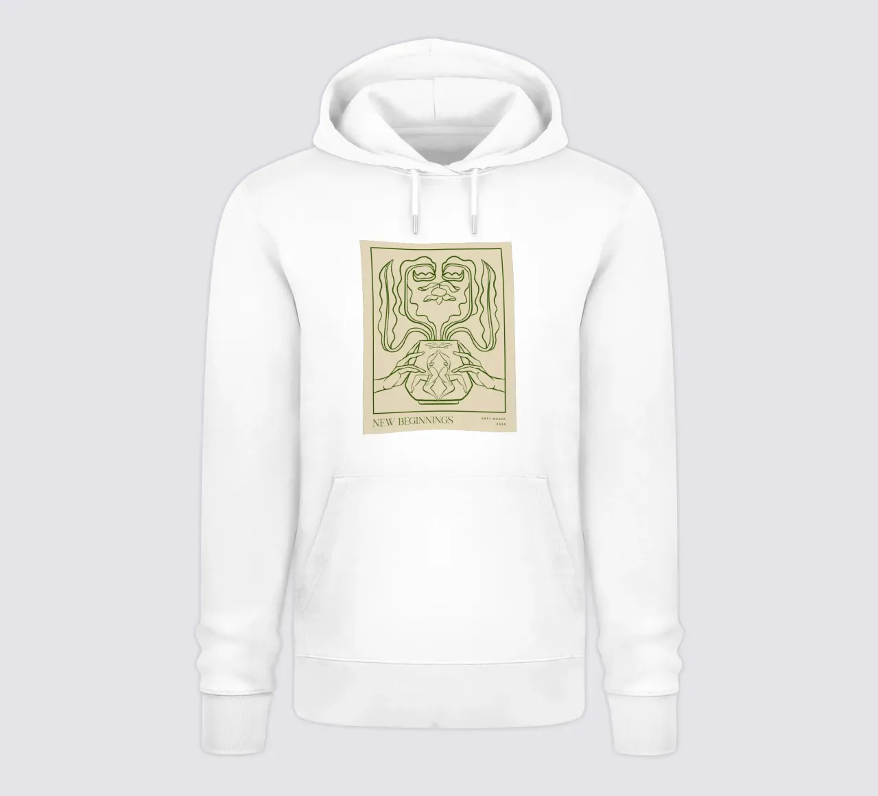 Vessel Collection, New Beginnings Line Art felpa con cappuccio da Arty Guava