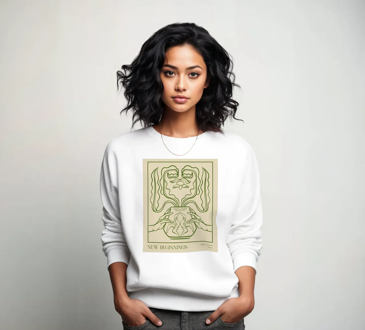 Vessel Collection, New Beginnings Line Art felpa da Arty Guava