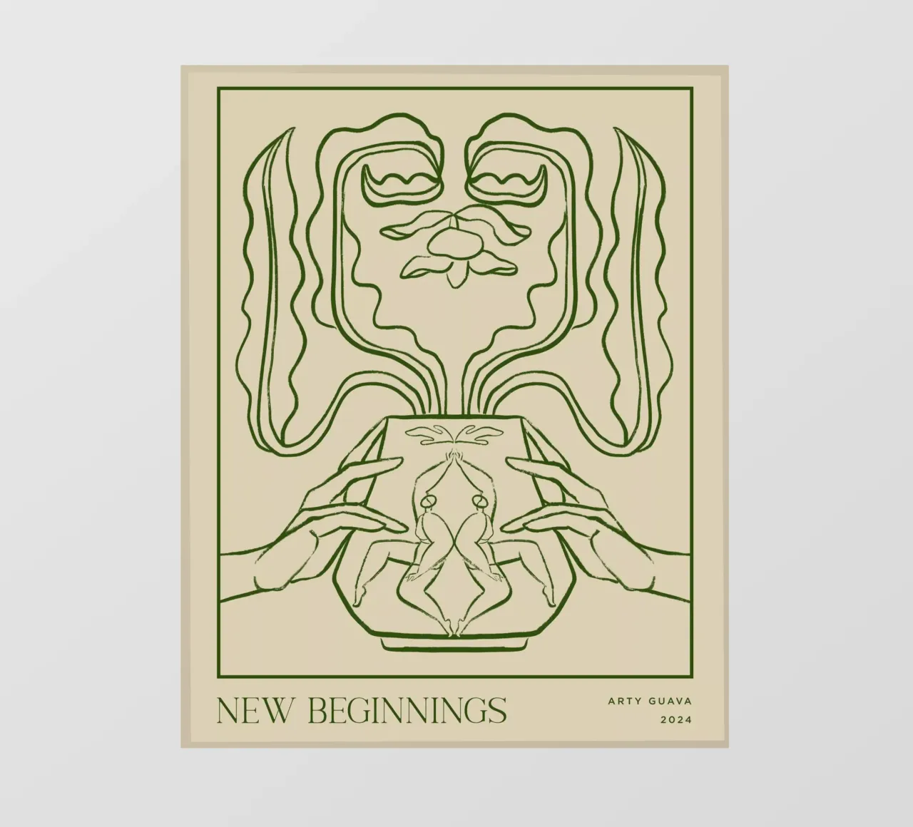 Vessel Collection, New Beginnings Line Art telo in pvc da Arty Guava