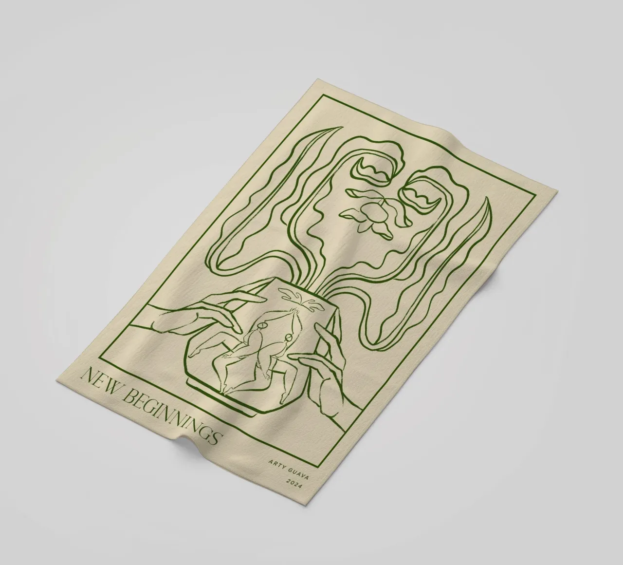 Vessel Collection, New Beginnings Line Art telo mare da Arty Guava