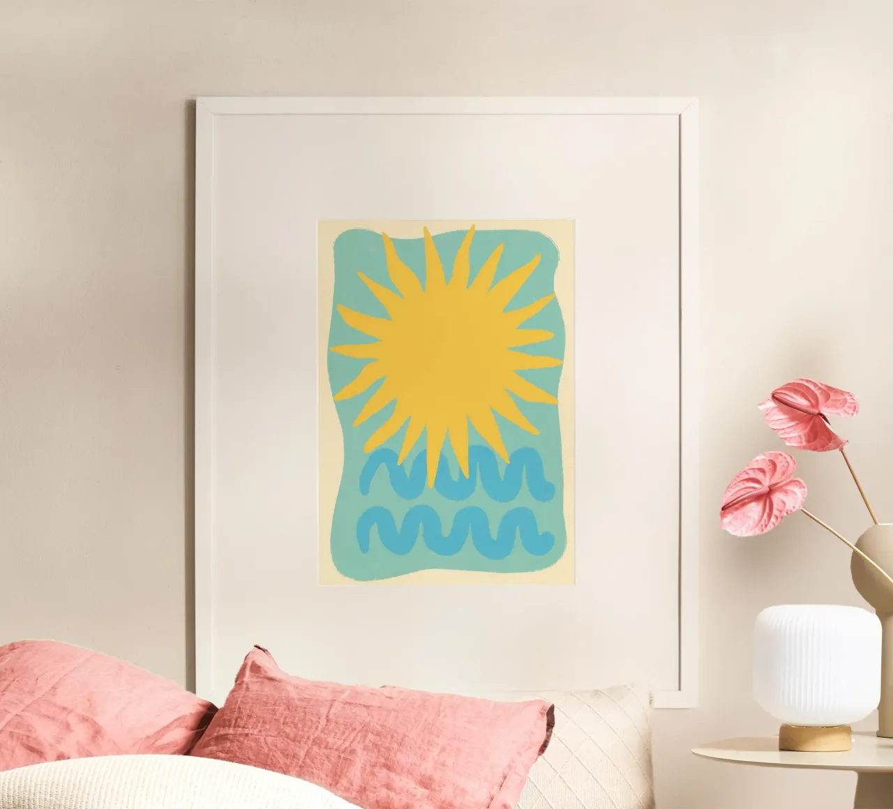 Sun and Sea, Abstract Summer Art Print poster by dawnthesea