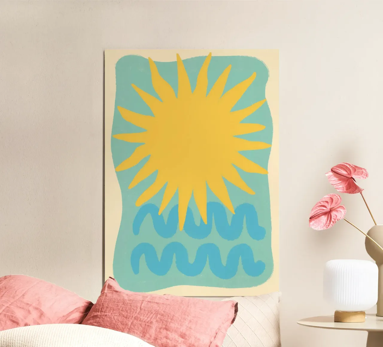 Sun and Sea, Abstract Summer Art Print poster by dawnthesea