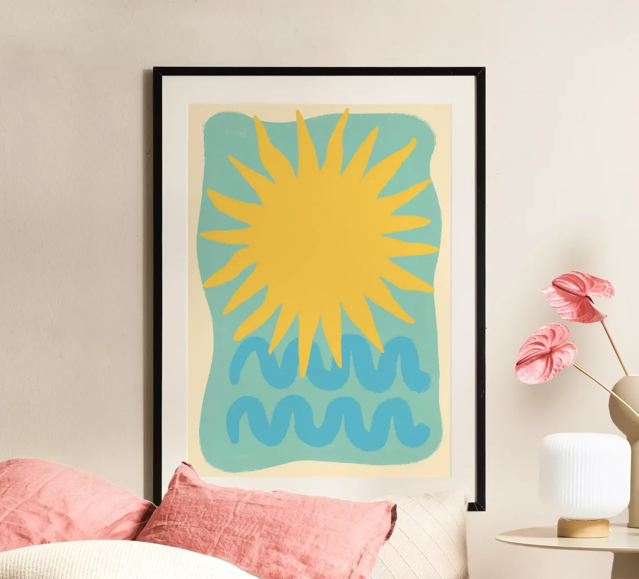 Sun and Sea, Abstract Summer Art Print poster by dawnthesea