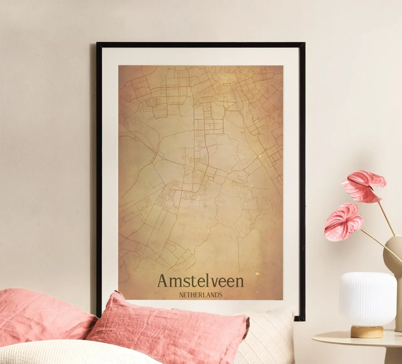 Amstelveen NETHERLANDS poster con telaio in legno da WorldPrint