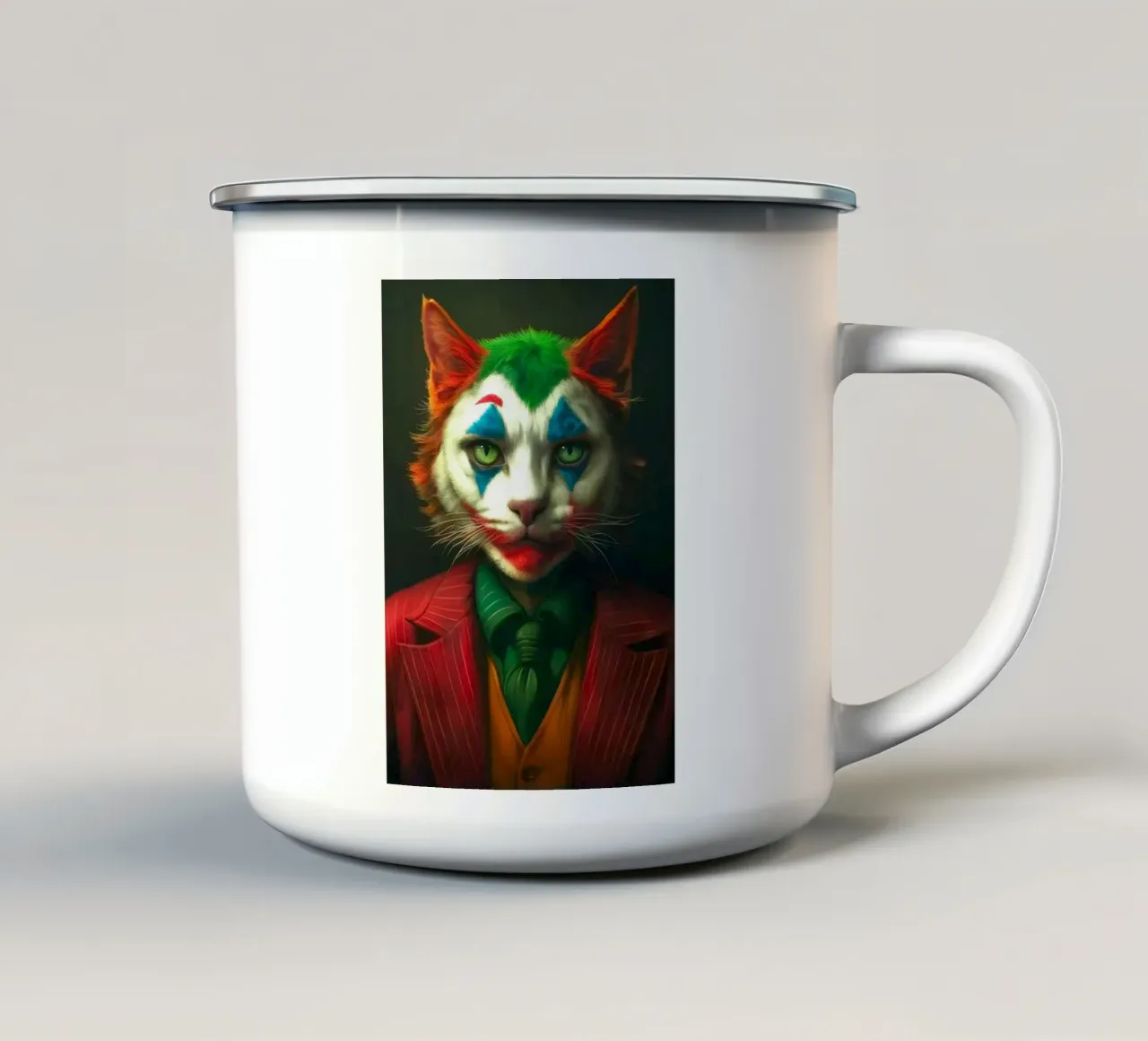 Gatto burlone tazza in smalto da Fleur de Lys
