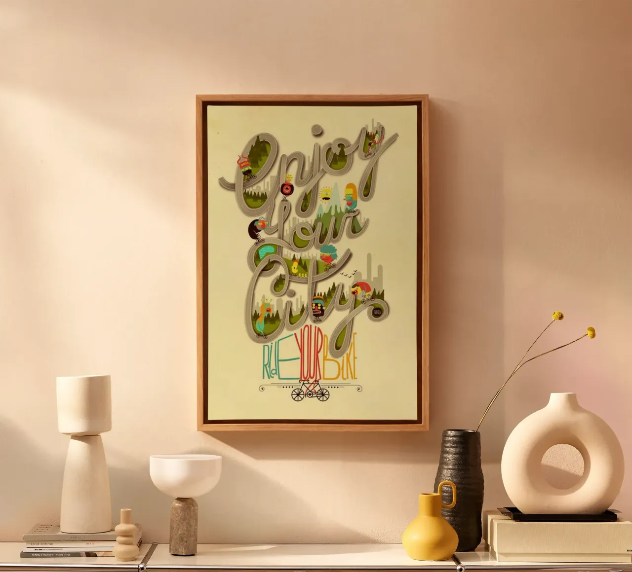 godetevi la vostra città tela con Cornice a cassetta da art quots shop