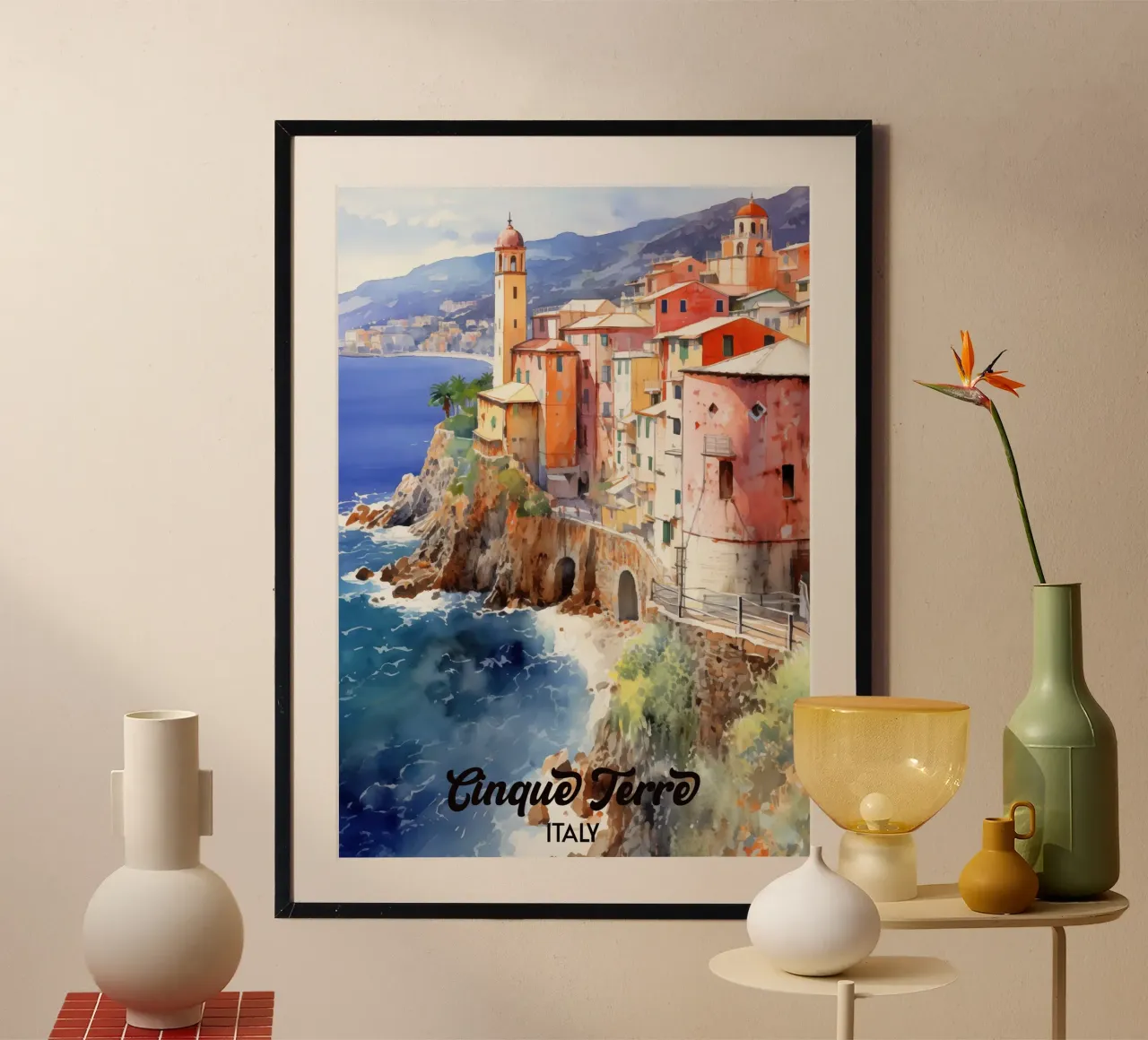 Cinque Terre Italy poster da Cyberpunk Canvas