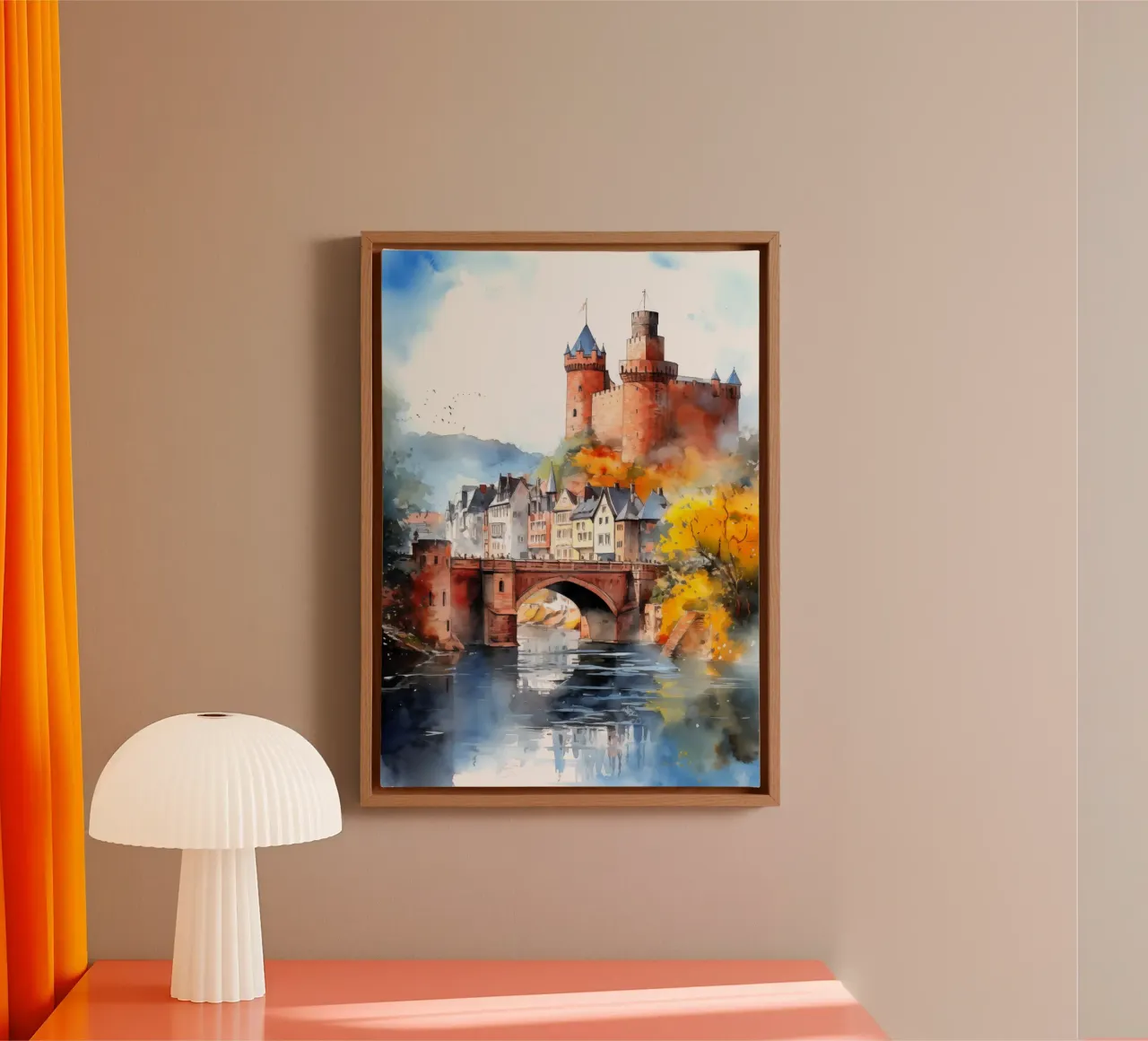 Heidelberg Germania tela con Cornice a cassetta da Cyberpunk Canvas