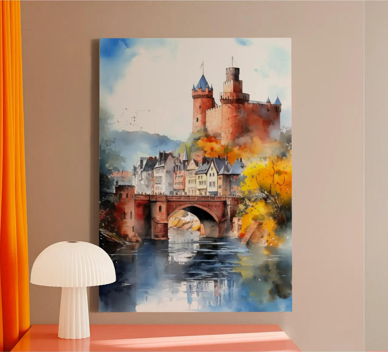 Heidelberg Germania tela con Cornice a cassetta da Cyberpunk Canvas