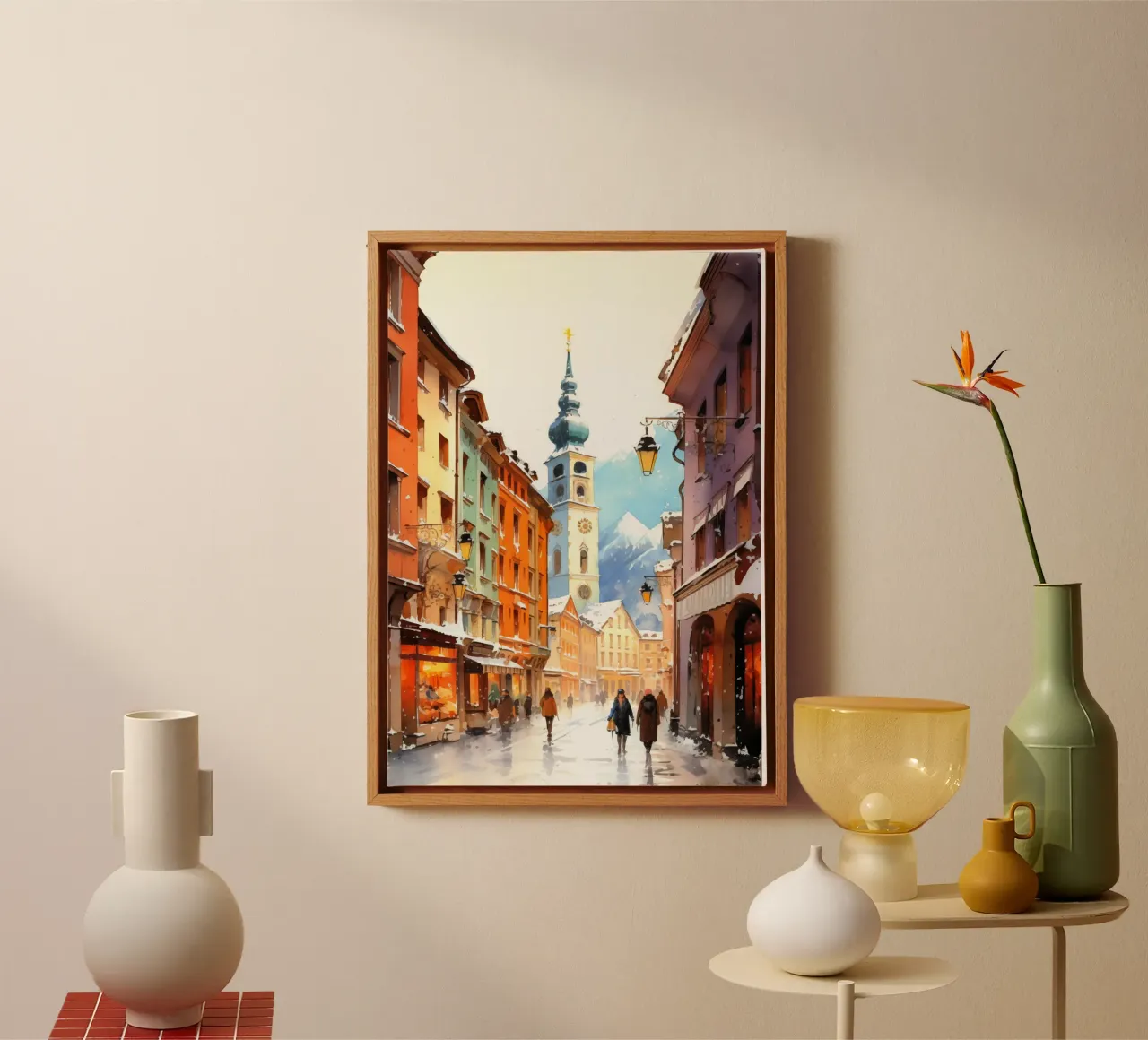 Innsbruck Austria tela con Cornice a cassetta da Cyberpunk Canvas