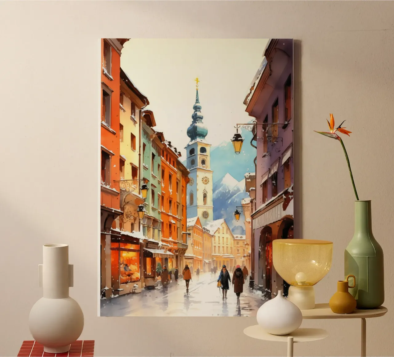 Innsbruck Austria tela con Cornice a cassetta da Cyberpunk Canvas